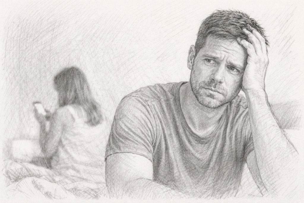 homme jaloux perdu dans sa relation - jalousie dans le couple